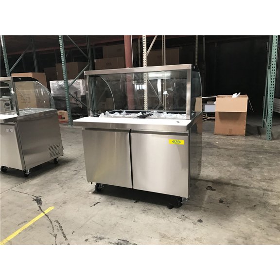48 in. Commercial Auto-defrost Two Door Sandwich Prep Cold Table 11.47 Cu. ft.