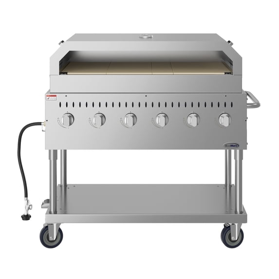 48 in. Commercial Outdoor Propane Gas Grill With Pizza Oven, ETL Listed in Stainless-Steel (CGKIT4-48P)