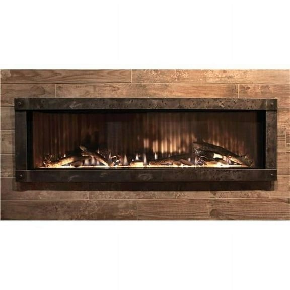 48 in. Contemporary Linear Direct Vent Fireplace, Black Liner, Propane - MF Remote