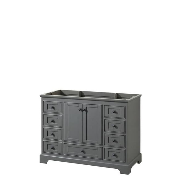 48 in. Deborah Dark Gray Single Bathroom Vanity without Countertop, Sink with Matte Black Trim