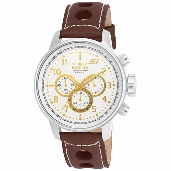 48 in. Dia. 22 mm Mens S1 Rally Quartz Multifunction Antique Silver, Gold Dial Watch