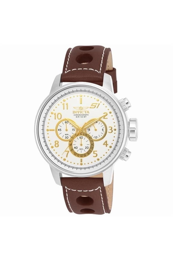 48 in. Dia. 22 mm Mens S1 Rally Quartz Multifunction Antique Silver, Gold Dial Watch