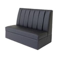 thumbnail image 1 of 48 in. Faux Leather Armless Love Seat, Black, 1 of 1