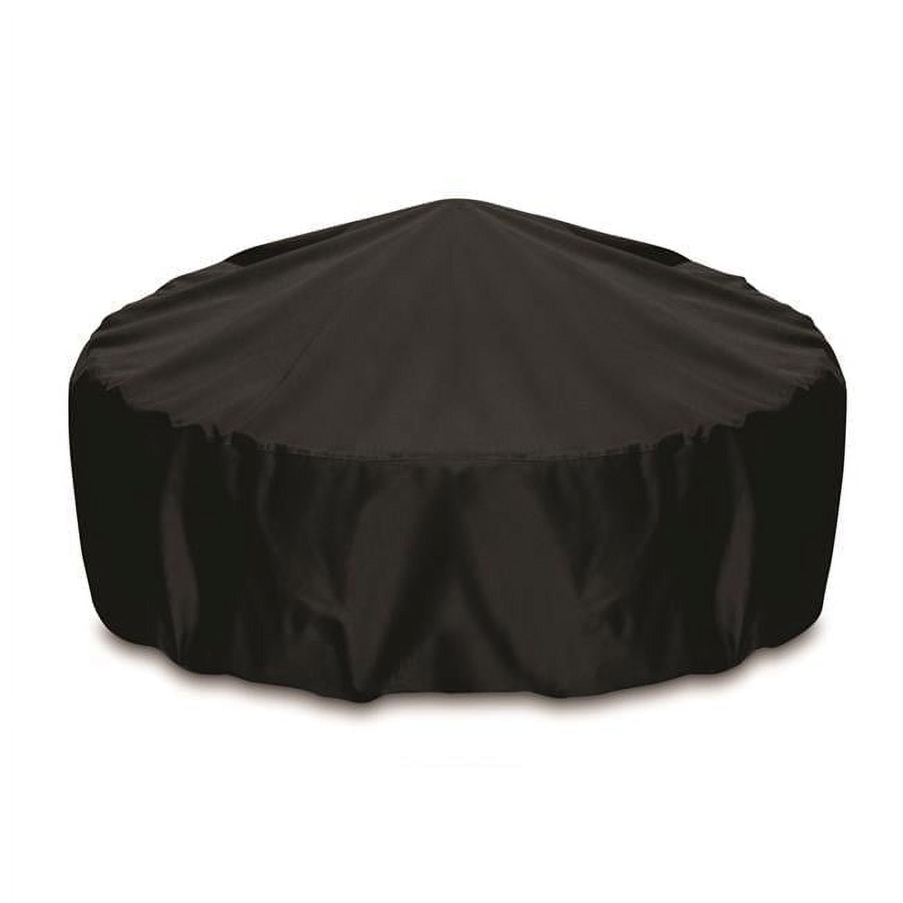 48-Inch Black Heavyweight Polyester Fire Pit Cover with PVC Lining
