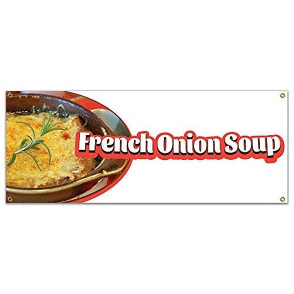 48 in. French Onion Soup Banner with Concession Stand Food Truck Single Sided
