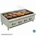 thumbnail image 1 of 48" Commercial Countertop Gas Charbroiler Grill – 140,000 BTU, Stainless Steel, Natural Gas/Propane Convertible, 4 Burners, NSF Certified Restaurant BBQ Broiler, 1 of 15