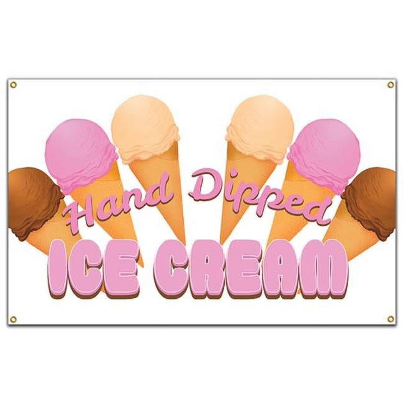 48 in. Hand Dipped Ice Cream Banner with Concession Stand Food Truck