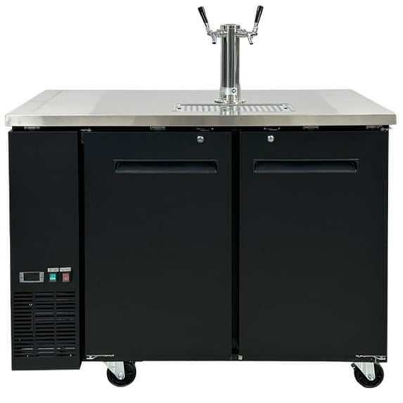 48 in. Kegerator/Beer Dispenser with Double Tap Towers, Beer Dispenser Kegerator Beer Cooler NSF