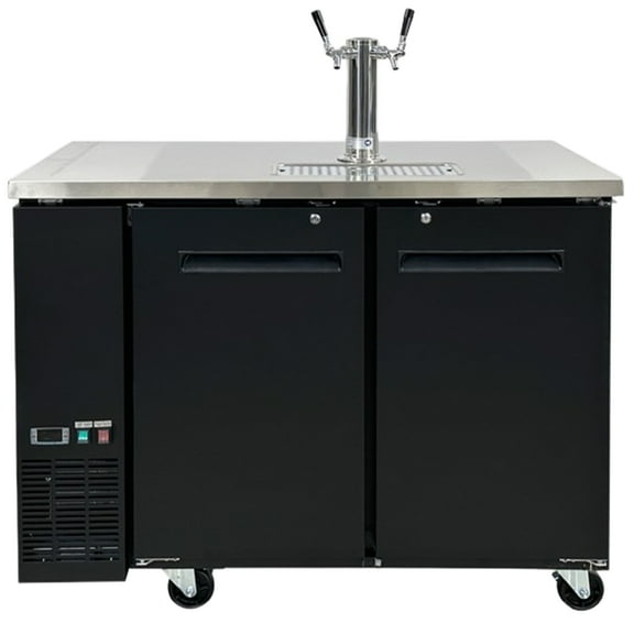 48 in. Kegerator/Beer Dispenser with Double Tap Towers, Beer Dispenser Kegerator Beer Cooler NSF