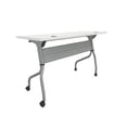 thumbnail image 1 of 48 in. Laminate Flip Top Training Table, Silver & White, 1 of 1