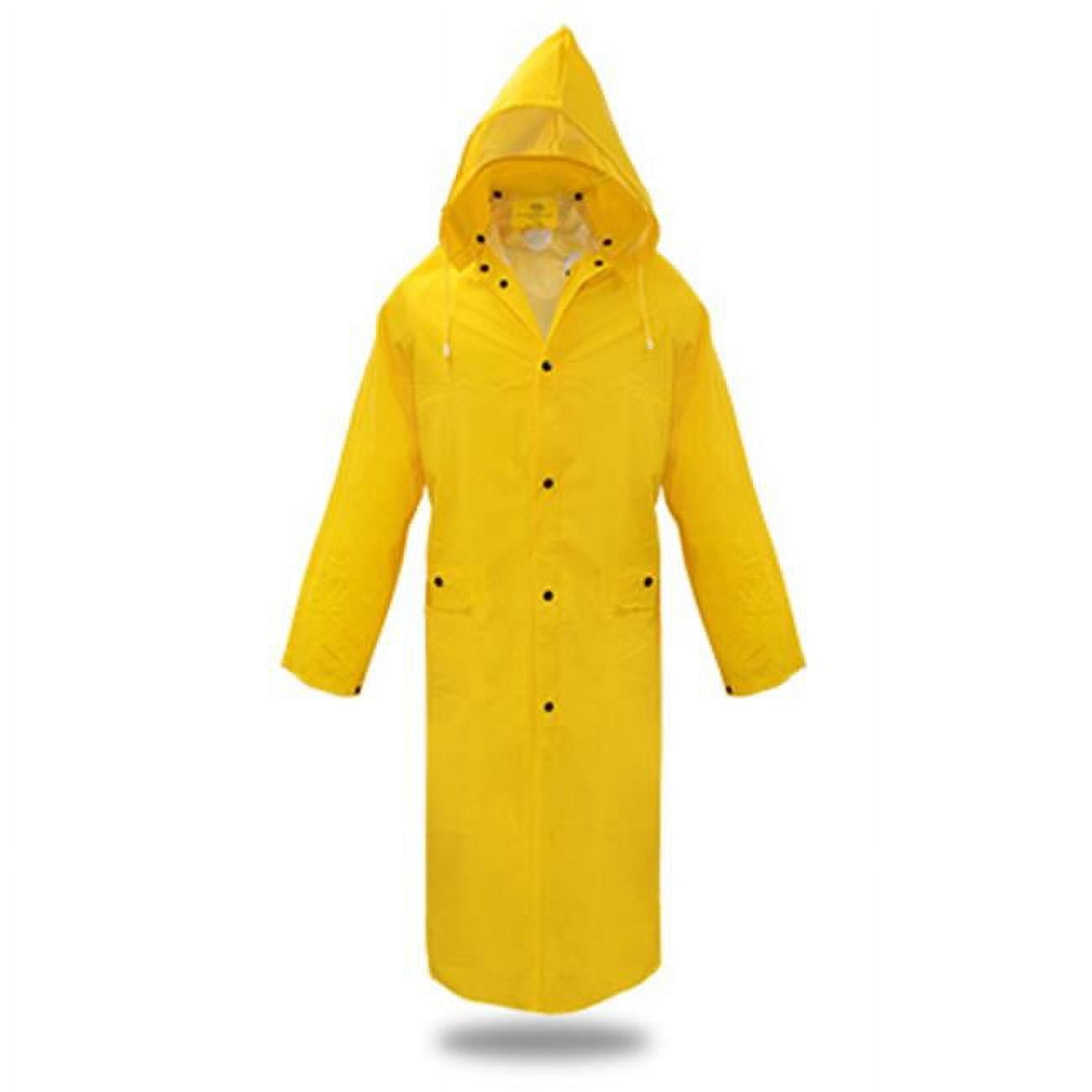 48 in. Lined PVC Rain Jacket, Yellow Large