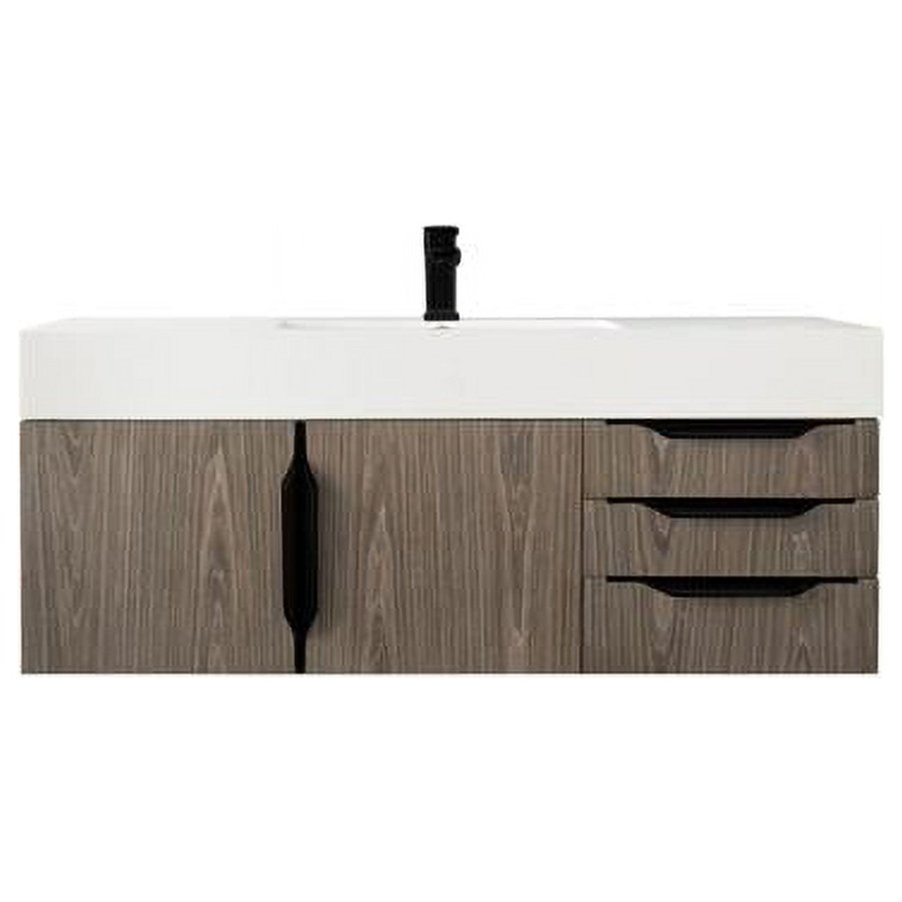 Merce Vanity 48 in. Mercer Island Single Vanity with Glossy Composite Top, Ash Gray ...