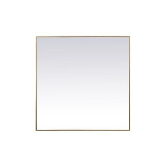 48 in. Metal Frame Square Mirror, Brass