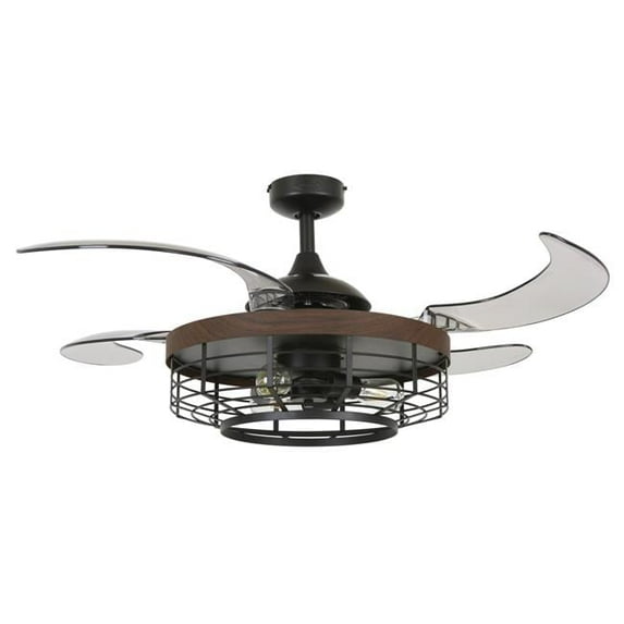48 in. Montclair Black with Koa Trim AC Ceiling Fan with Light