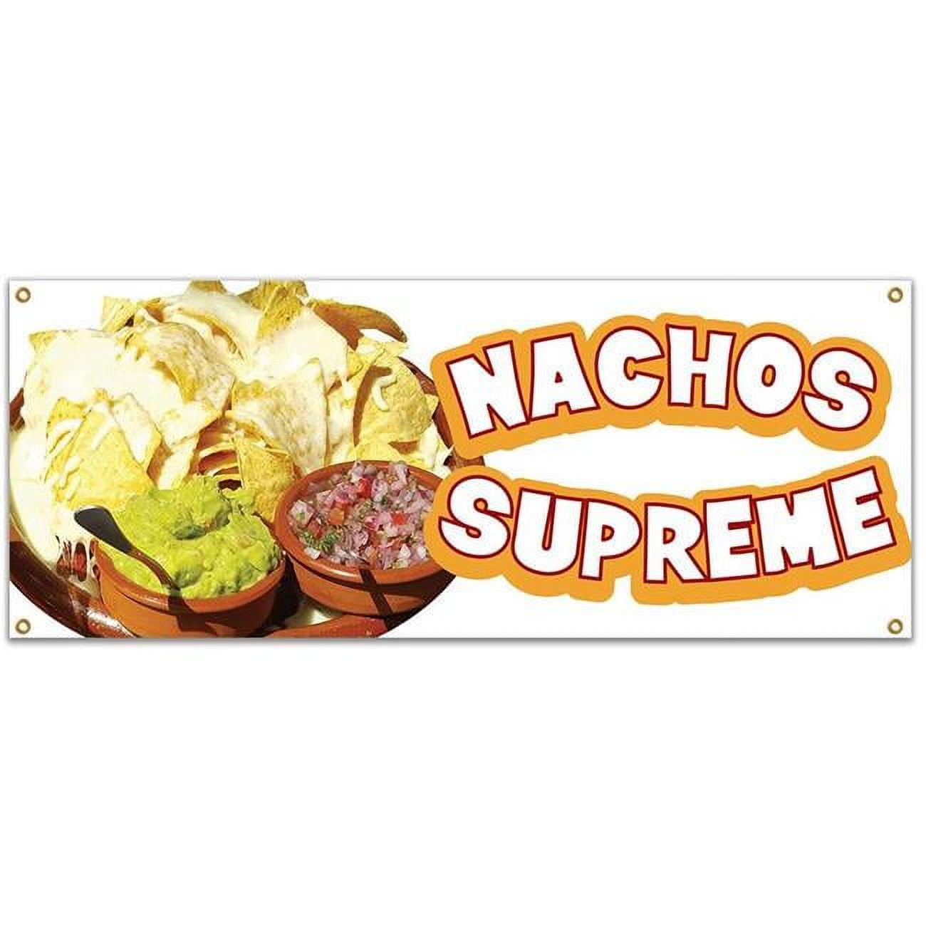 48 in. Nachos Supreme Banner with Concession Stand Food Truck Single