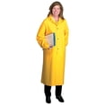 thumbnail image 1 of West Chester 9010-3XL 48" Yellow PVC over Polyester Raincoat, 0.35 mm, with Detachable Hood, Size 3X-Large, 1 of 3