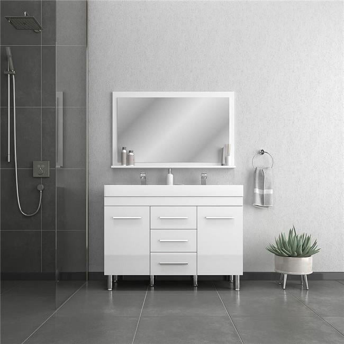 48 in. Ripley Bathroom Mirror, White - Walmart.com