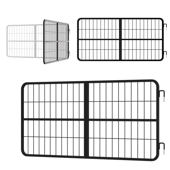 48 in Rust-Resistant Horse Corral Gate, Powder Coated Steel Pasture Panel, Heavy Duty Outdoor Livestock Gate for Farm Ranch