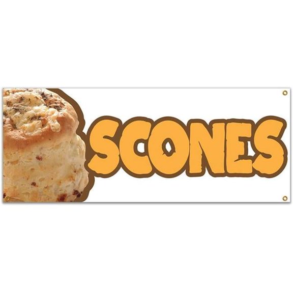 48 in. Scones Banner with Concession Stand Food Truck Single Sided