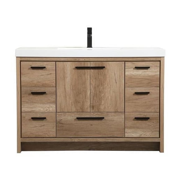 48 in. Single Bathroom Vanity, Natural Oak