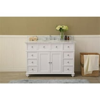 48 in. Single Bathroom Vanity Set - Marble Counter Top, White