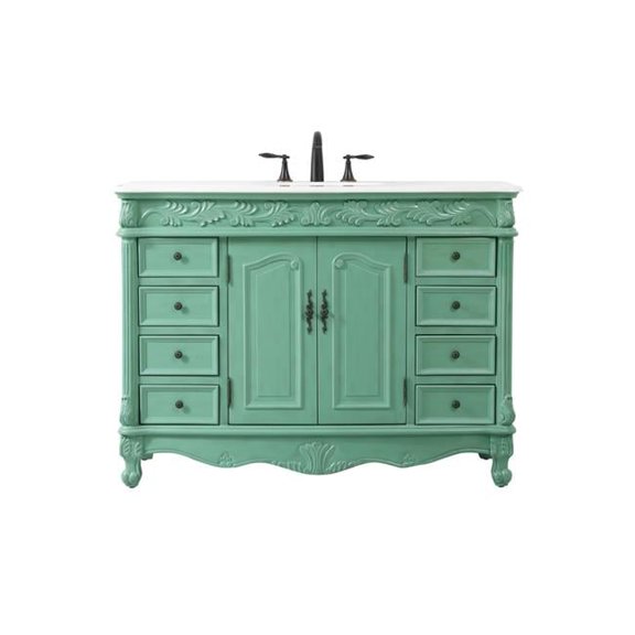 48 in. Single Bathroom Vanity, Vintage Mint