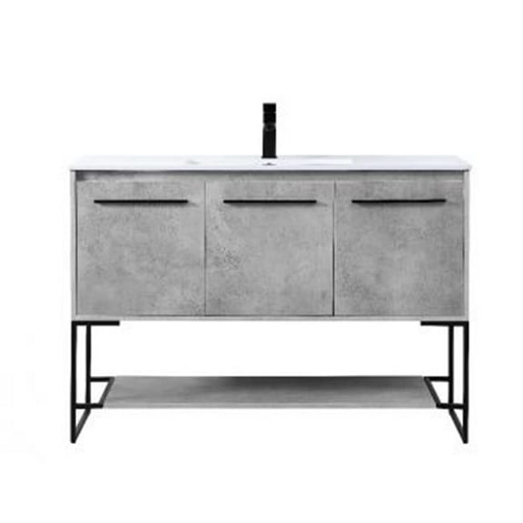 48 in. Single Bathroom Vanity in Concrete Grey - 24 x 18.31 x 33.6 in.