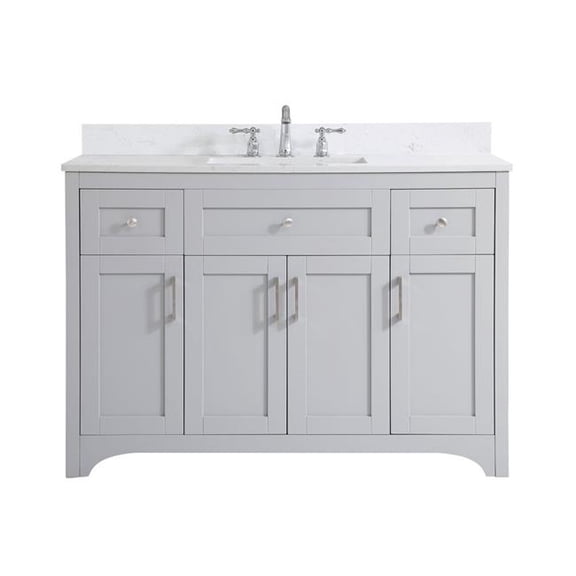 48 in. Single Bathroom Vanity with Backsplash, Grey