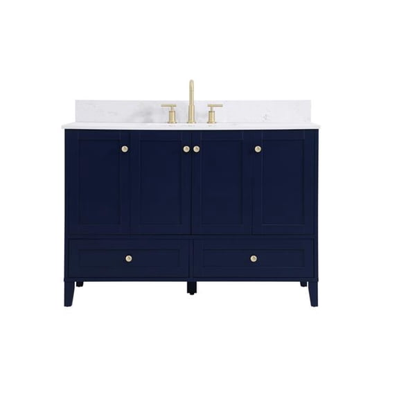 48 in. Single Bathroom Vanity with Backsplash in Blue