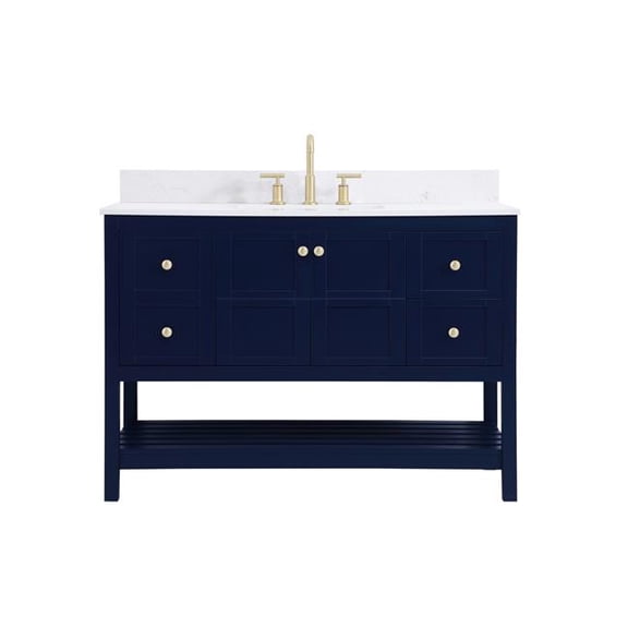 48 in. Single Bathroom Vanity with Backsplash in Blue