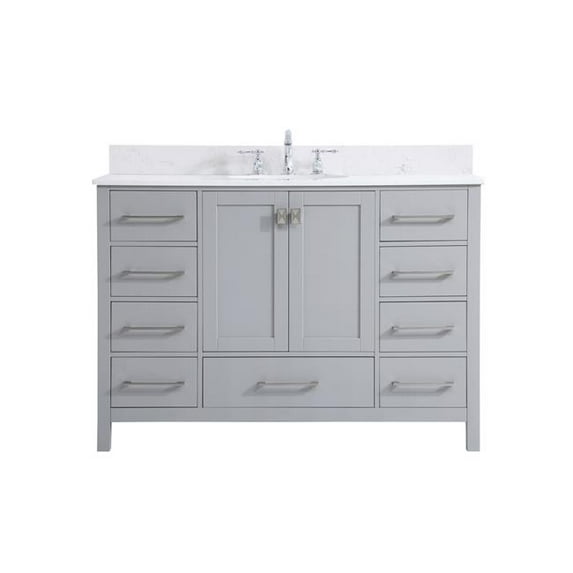 48 in. Single Bathroom Vanity with Backsplash in Gray