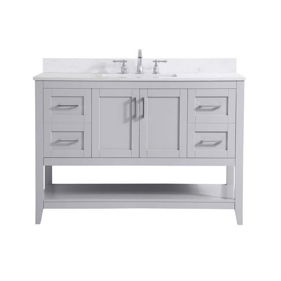 48 in. Single Bathroom Vanity with Backsplash in Grey