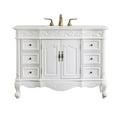 thumbnail image 1 of 48 in. Single Bathroom Vanity with Ivory White Engineered Marble, Antique White, 1 of 1