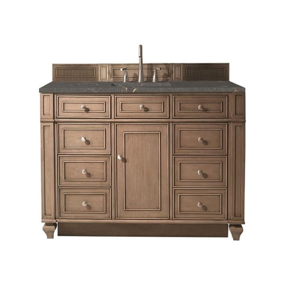 48 in. Single Vanity, Whitewashed Walnut with 3 cm Parisien Bleu Quartz Top