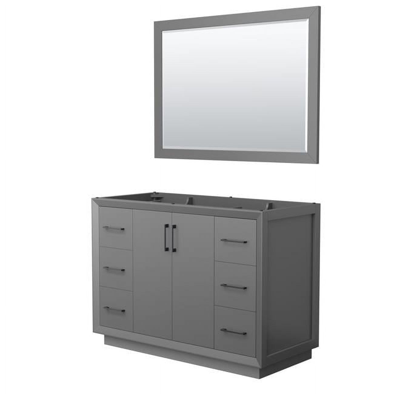 48 in. Strada Single Bathroom Vanity, Dark Gray, No Countertop, No Sink ...