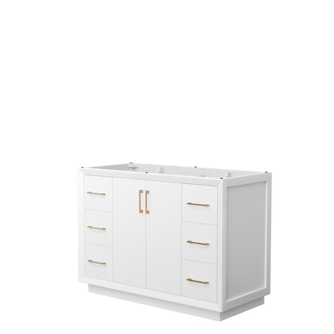 48 in. Strada Single Bathroom Vanity, White, No Countertop, No Sink ...