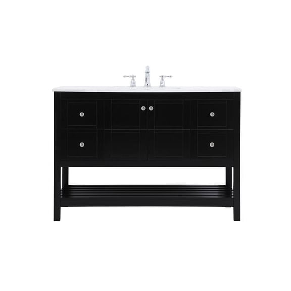 48 in. Theo Single Bathroom Vanity, Black