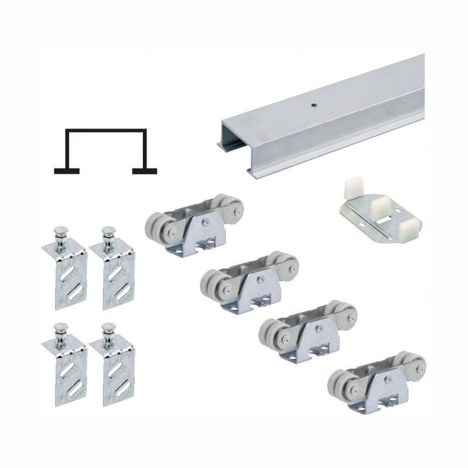 48 in. Stainless Steel and Aluminum Double Door Hardware Kit