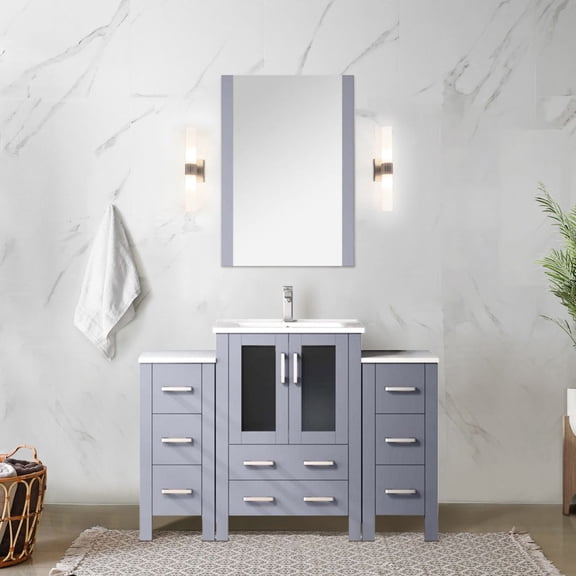 48 in. W Vanity with Side Cabinet | Scratch Resistant | Bathroom Design