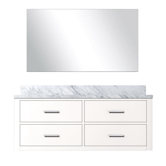 48 in. W White Vanity with Included Mirror | For a Quick Bathroom Upgrade | Transform Your Bathroom in No Time