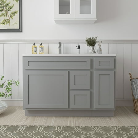 48 in. W x 21 in. D x 32.5 in. H Bath Vanity Cabinet without Top in Gray