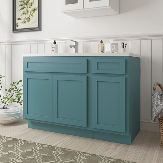 48 in. W x 21 in. D x 32.5 in. H Bath Vanity Cabinet without Top in Sea Green