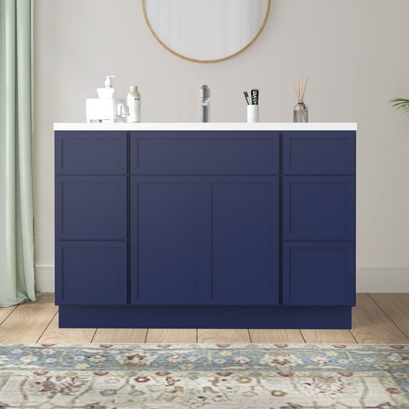 48 in. W x 21 in. D x 32.5 in. H Freestanding Bathroom Vanity Cabinet without Top in Blue