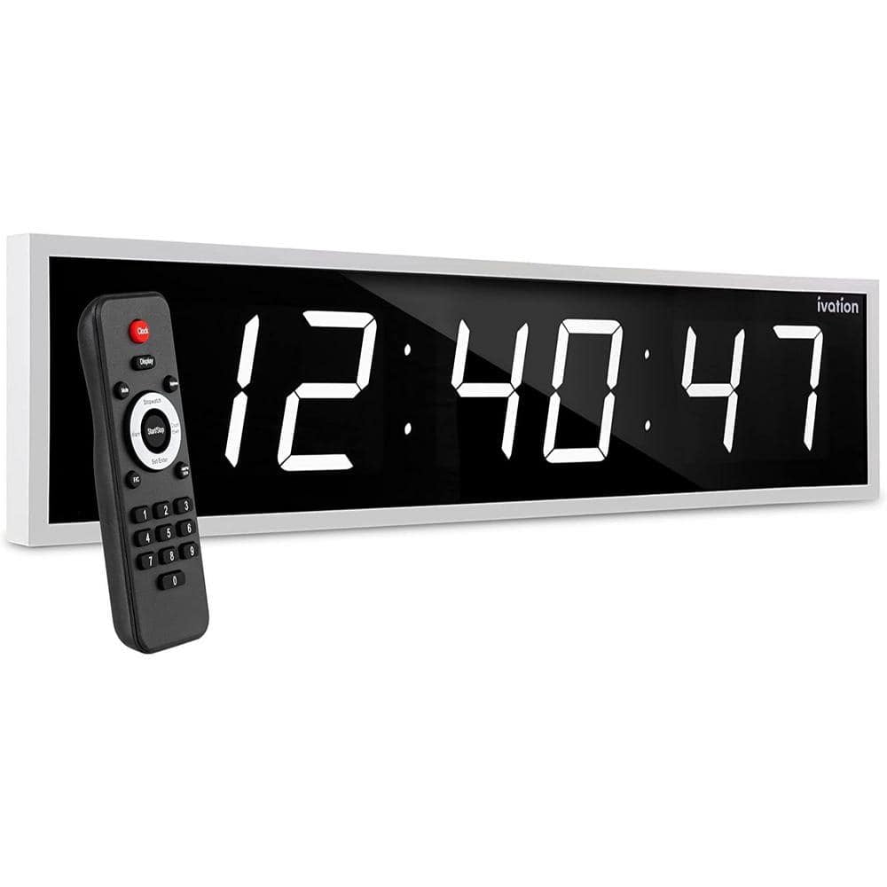 48 in white large digital wall clock led wall clock with stopwatch
