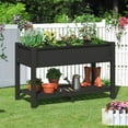 48 in. x 22 in. x 30 in. Black Recycled Plastic Ply Outdoor Elevated Garden Beds Raised Planter