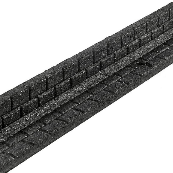 48 in. x 3 in. x 3 in. Black Brickface Rubber Landscape Edging (6-Pack)