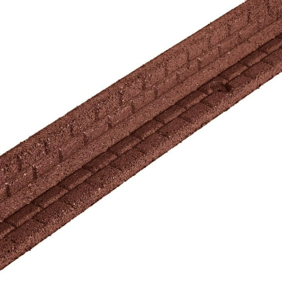 48 in. x 3 in. x 3 in. Red Brickface Rubber Landscape Edging (6-Pack)