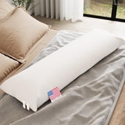 48 inch Body Pillow Insert Long Body Pillows for Adults, Pregnant Woman Side Sleep. Made in USA 1 pack by Looms & Linens