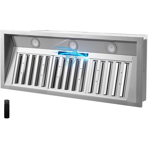 48 inch Built-in Range Hood Insert Vent, Dual Motors Stainless Steel Kitchen 1400 CFM Gesture Sensing & Touch Control, Ducted, Baffle Filters, 4 Speed Stove Exhaust Fan, ETL listed