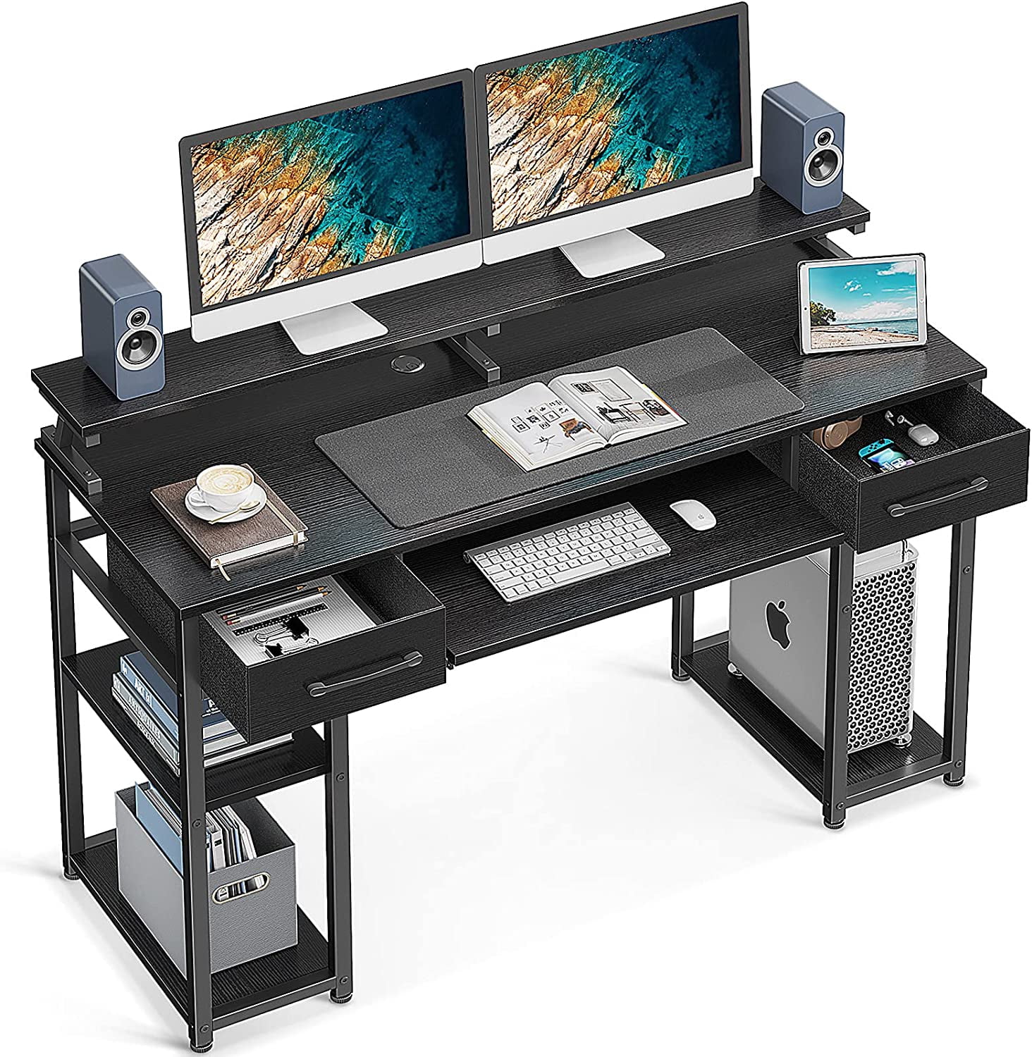 48 inch Computer Desk, Office Desk with Keyboard Tray, Writting Desk